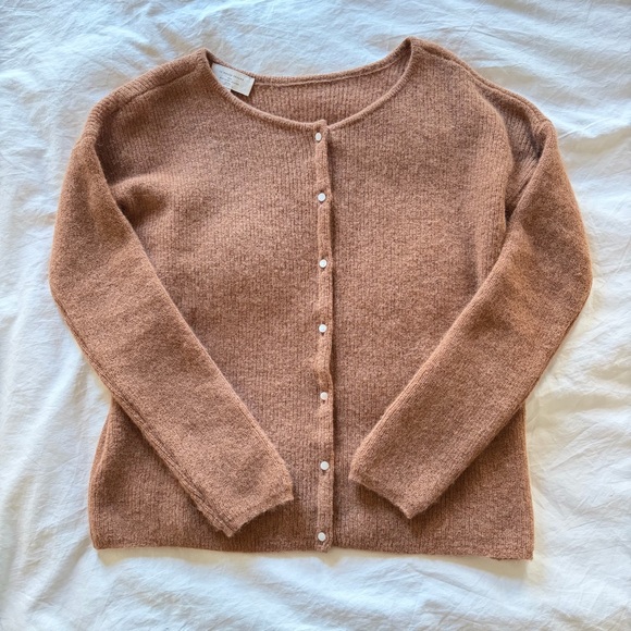 Sezane // Gaspard Cardigan in Camel Brown - Picture 4 of 9